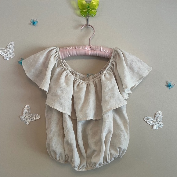 Kimchi Blue Crepe Frilly Crop Top - Picture 1 of 4